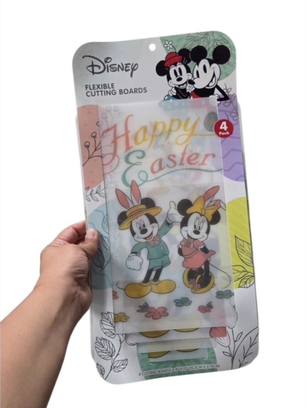 Disney Happy Easter Cutting Boards - Multicolor Mickey & Minnie (4 Pack)